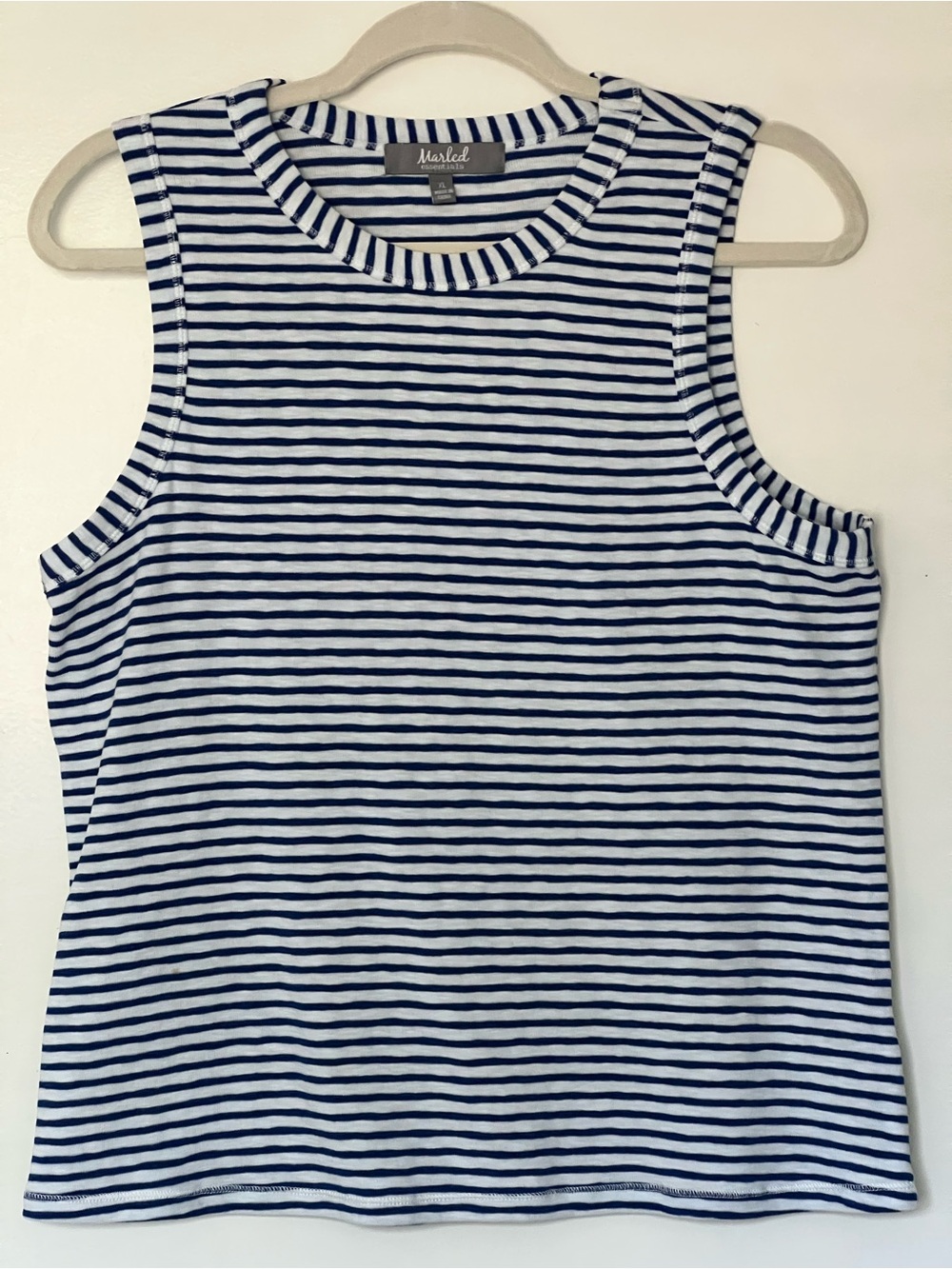 Madewell Navy & White Striped Crewneck Tank